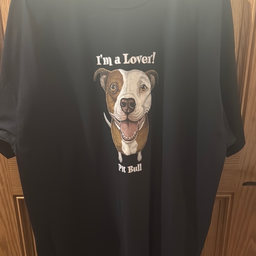 Jerzees Black and Brown PitBull Dog T-Shirt